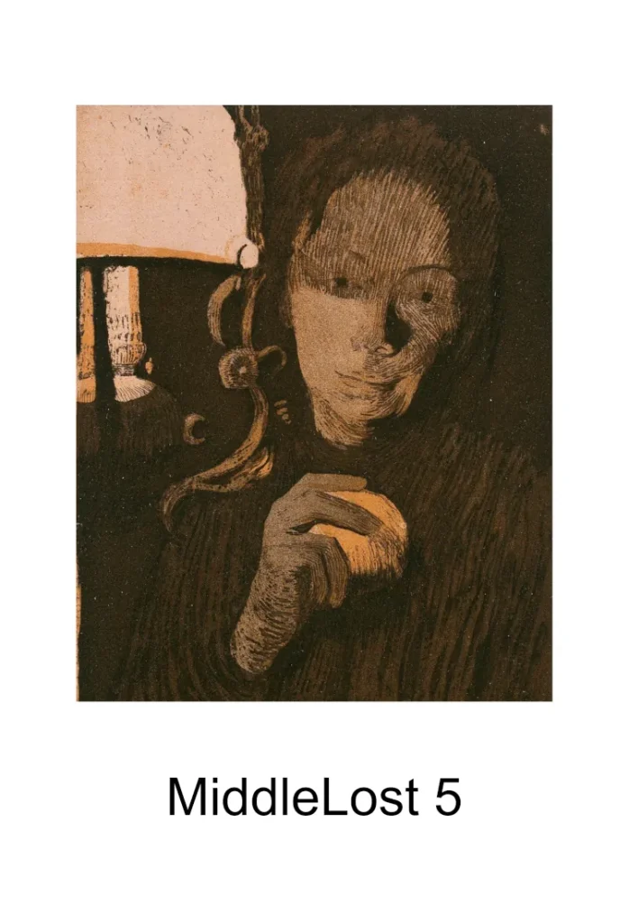 Drawing of a woman in sepia